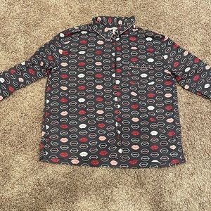 Button shirt and shorts pajama set